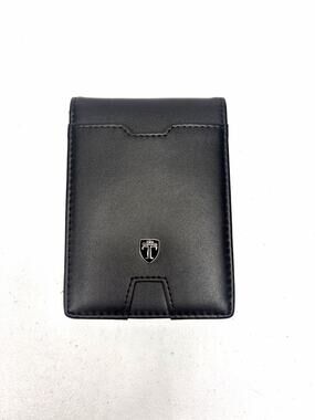 Travando Slim Bi-Fold Wallet with Money Clip Black NWOT